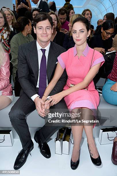 Actress Kaya Scodelario and actor Benjamin Walker attend the Chanel show as part of the Paris Fashion Week Womenswear Spring/Summer 2016 on October...