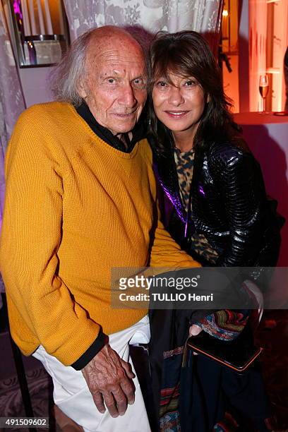 At the Pre Catelan evening to celebrate 50 years of career of the Japanese designer Kenzo Takada, Ivry Gitlis and Barbara Bui on september 17, 2015...