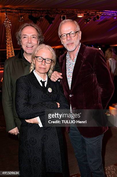 At the Pre Catelan evening to celebrate 50 years of career of the Japanese designer Kenzo Takada, Jean-Paul Scarpitta, Dominique Issarmann and Pascal...