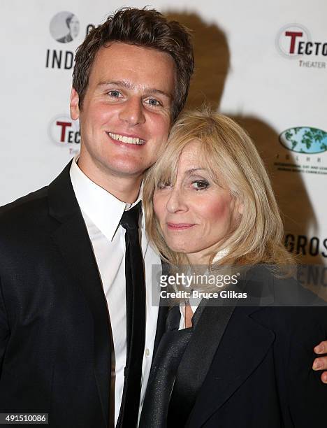 Jonathan Groff and Judith Light attend the After Party for 'Gross Indecency: The Three Trials Of Oscar Wilde' Benefit at The Gerald W. Lynch Theatre...