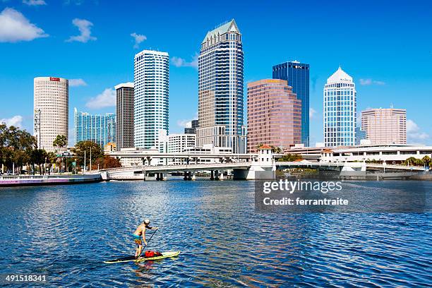 paddle boarding in tampa florida - tampa day stock pictures, royalty-free photos & images