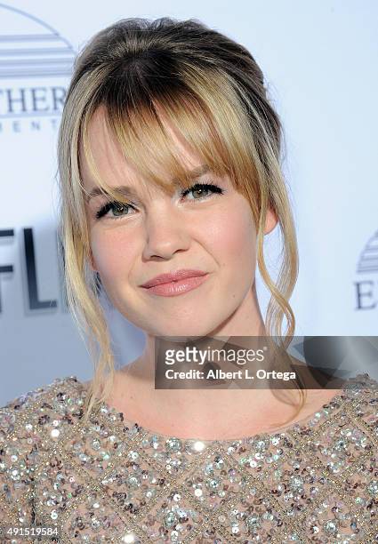 Actress Abbie Cobb arrives for the LA Premiere Of Pure Flix's "Woodlawn" held at Regency Bruin Theater on October 5, 2015 in Westwood, California.