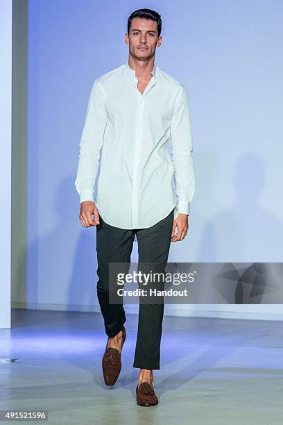 Models at the FW15 CR7 Footwear show on October 5, 2015 in Guimaraes, Portugal.