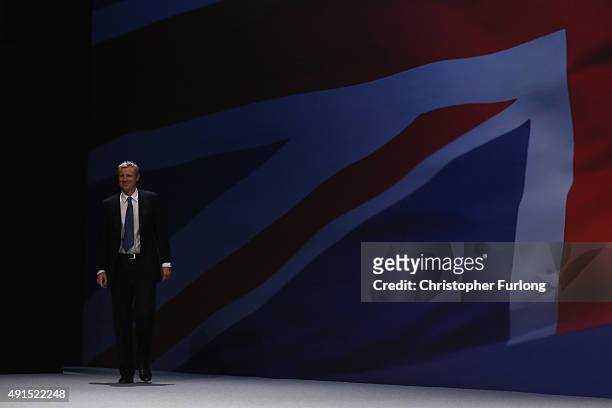 London mayoral candidate Zac Goldsmith addresses delegates on the third day of the Conservative party conference on on October 6, 2015 in Manchester,...