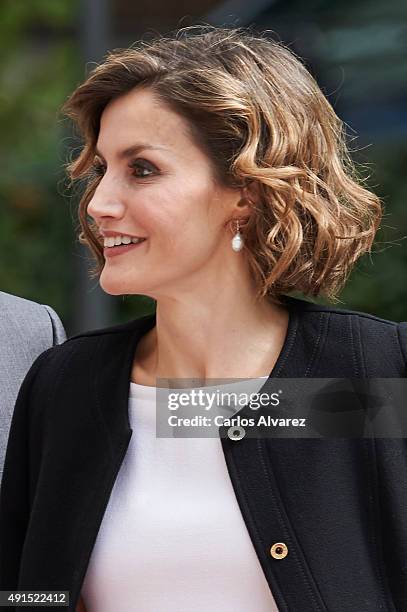 Queen Letizia of Spain attends the "Luis Carandell" Journalism Award at the Senado Palace on October 6, 2015 in Madrid, Spain.