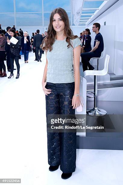 Alma Jodorowsky attends the Chanel show as part of the Paris Fashion Week Womenswear Spring/Summer 2016. Held at Grand Palais on October 6, 2015 in...