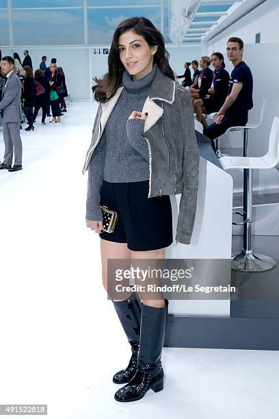 Actress Razane Jammal attends the Chanel show as part of the Paris Fashion Week Womenswear Spring/Summer 2016. Held at Grand Palais on October 6,...