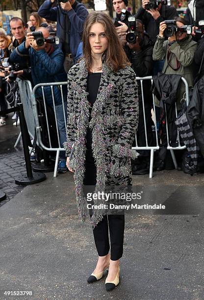 Marine Vatch attends the Chanel fashion show at the Grand Palais on October 6, 2015 in Paris, France.