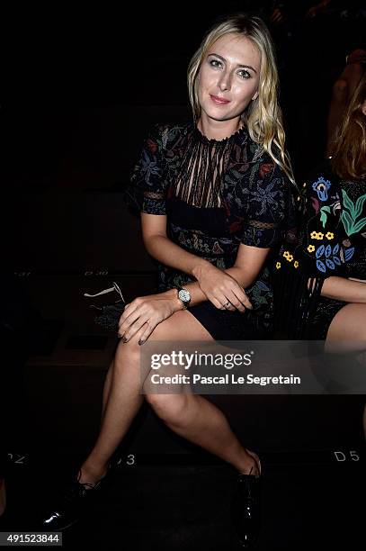 Tennis player Maria Sharapova attends the Valentino show as part of the Paris Fashion Week Womenswear Spring/Summer 2016 on October 6, 2015 in Paris,...