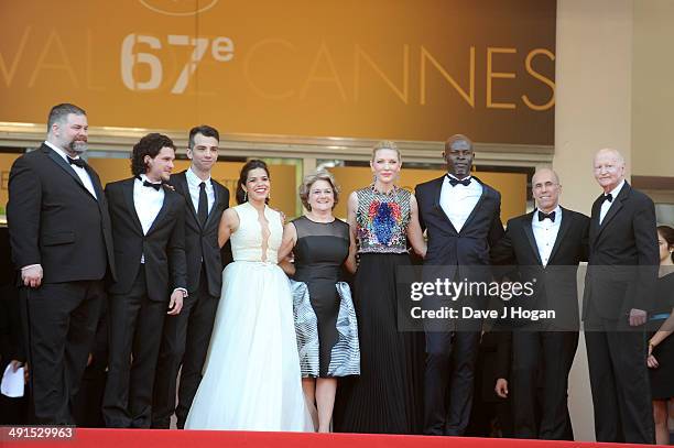 Director Dean DeBlois, actors Kit Harington, Jay Baruchel, America Ferrera, producer Bonnie Arnold, Cate Blanchett, Djimon Hounsou, CEO of DreamWorks...