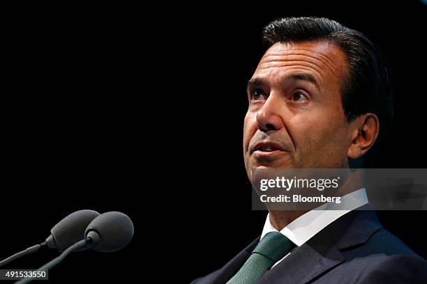 Antonio Horta-Osorio, chief executive officer of Lloyds Banking Group Plc, speaks during the the Institute of Directors Annual Convention 2015 at the...