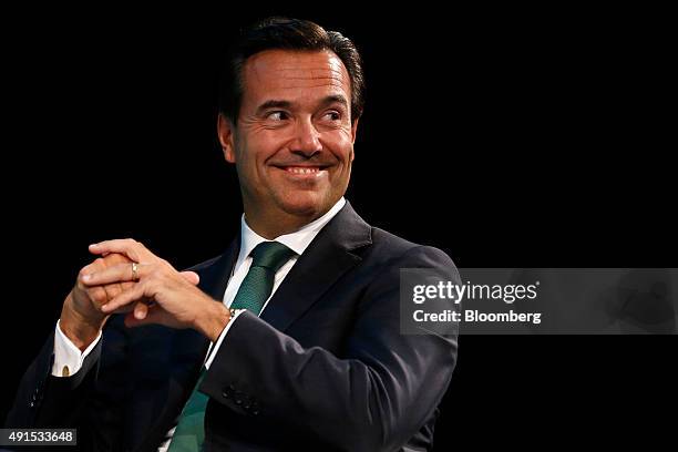 Antonio Horta-Osorio, chief executive officer of Lloyds Banking Group Plc, reacts during the the Institute of Directors Annual Convention 2015 at the...