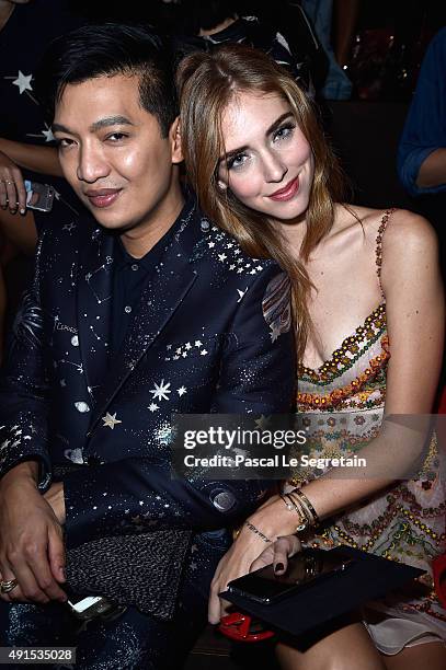 Bryan Boy and Chiara Feragni attend the Valentino show as part of the Paris Fashion Week Womenswear Spring/Summer 2016 on October 6, 2015 in Paris,...