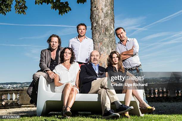 Director Jean-Paul Rappeneau and actors Marine Vacth, Claude Perron, Mathieu Amalric, Gilles Lellouche and Guillaume De Tonquedec are photographed...