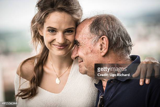 Noemie Schmidt and Claude Brasseur are photographed for Gala on August 31, 2015 in Angouleme, France.