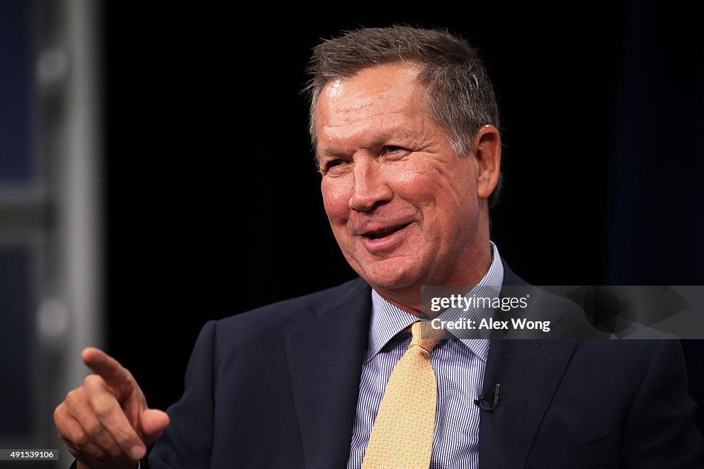 GOP Presidential Candidate Gov. John Kasich Speaks With CEO Of U.S. Hispanic Chamber Of Commerce