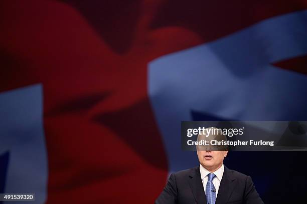 Work and Pensions Secretary Iain Duncan Smith delivers his keynote speech to delegates during the Conservative Party Conference on October 6, 2015 in...