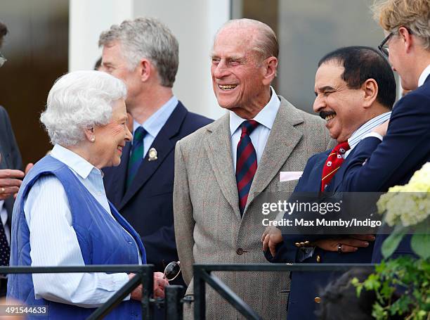 Queen Elizabeth II, Prince Philip, Duke of Edinburgh and Hamad bin Isa Al-Khalifa, King of Bahrain attend the Royal Windsor Endurance event on day 3...