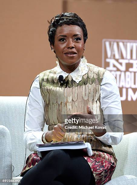 Ariel Investments' Mellody Hobson speaks onstage during "Which Way L.A.? The New Business of Hollywood" at the Vanity Fair New Establishment Summit...