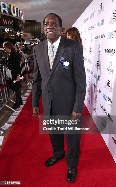 Meadowlark Lemon attend the LA Premiere Of Pure Flix's "Woodlawn" at the Bruin Theater on October 5, 2015 in Los Angeles, California.
