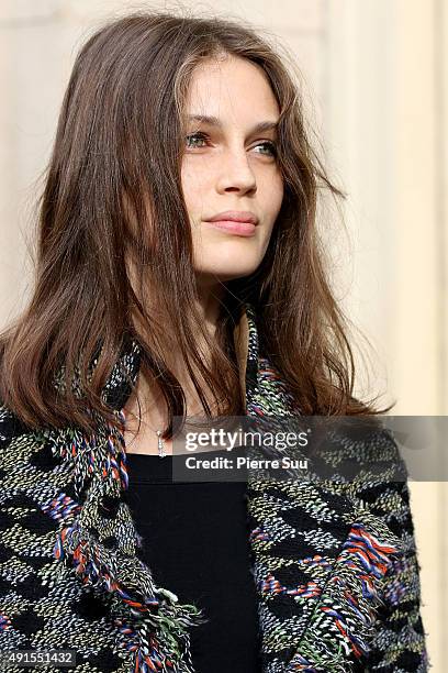 Marine Vatch arrives at the Chanel show as part of the Paris Fashion Week Womenswear Spring/Summer 2016 on October 6, 2015 in Paris, France.