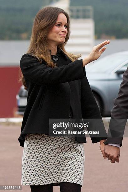 Princess Sofia of Sweden visits the company I-Cell during the second day of a two day trip to Dalarna on October 6, 2015 in Alvdalen, Sweden.