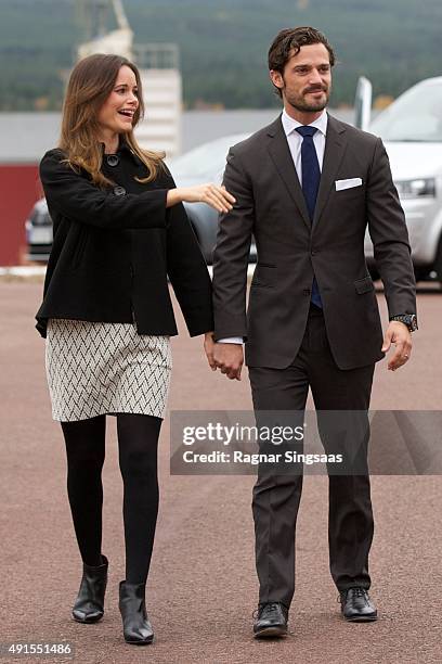 Princess Sofia of Sweden and Prince Carl Philip of Sweden visit the company I-Cell during the second day of their trip to Dalarna on October 6, 2015...