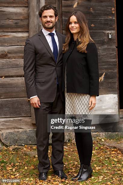 Prince Carl Philip of Sweden and Princess Sofia of Sweden visit the old stone porphyry during the second day of their trip to Dalarna on October 6,...