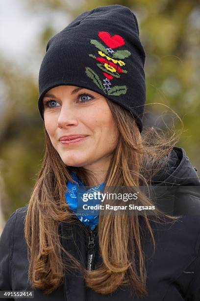 Princess Sofia of Sweden visits the Idre Sami Village during the second day of a two day trip to Dalarna on October 6, 2015 in Grovelsjoen, Sweden.