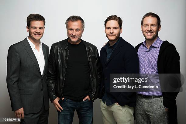 Producer Benjamin Herrman, actor Michael Nyqvist, actor Daniel Bruhl and Director Florian Gallenberger, from the film "Colonia" are photographed for...