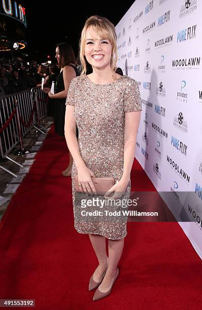 Abbie Cobb attends the LA Premiere Of Pure Flix's "Woodlawn" at the Bruin Theater on October 5, 2015 in Los Angeles, California.