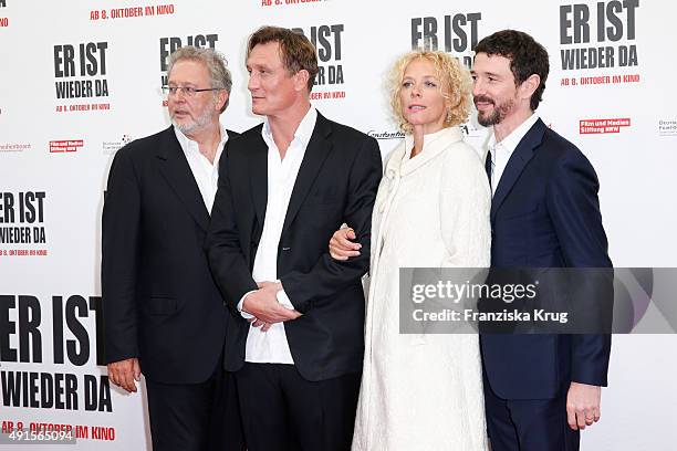 Martin Moszkowicz, Oliver Masucci, Katja Riemann and Oliver Berben attend the 'Er ist wieder da' World Premiere on October 06, 2015 in Berlin,...