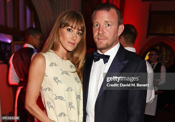 Jacqui Ainsley and Guy Ritchie attend a cocktail reception at the BFI Luminous Fundraising Gala in partnership with IWC and crystals by Swarovski at...