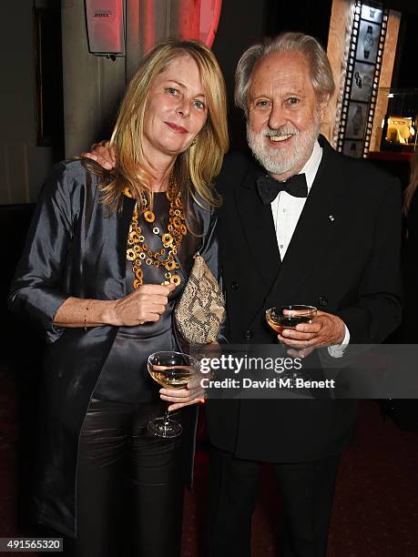 Lord David Puttnam attends a cocktail reception at the BFI Luminous Fundraising Gala in partnership with IWC and crystals by Swarovski at The...