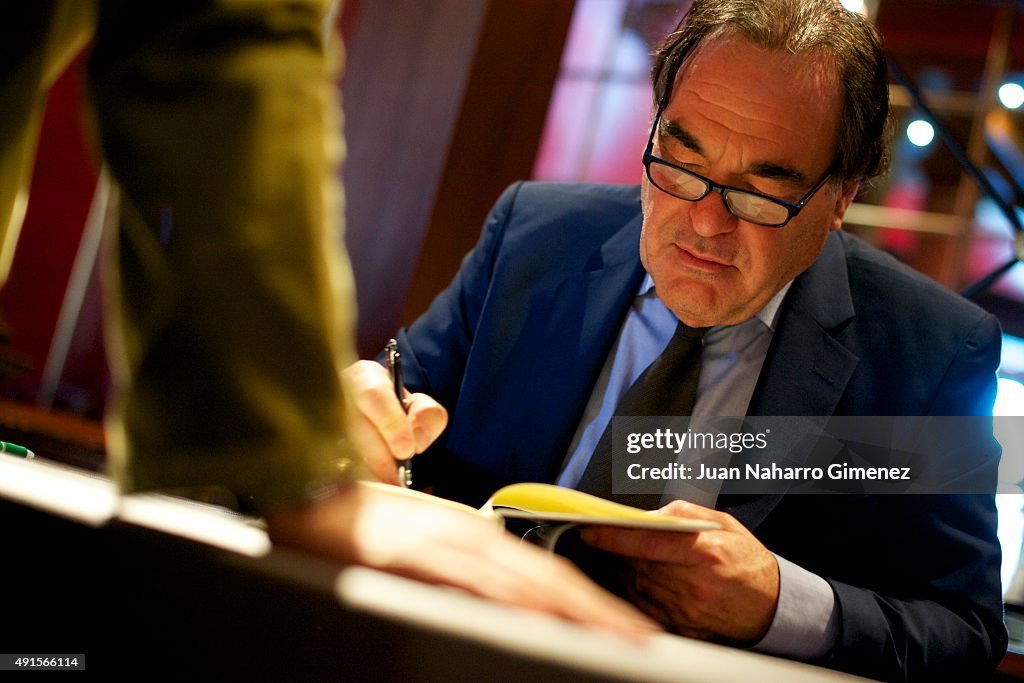 Oliver Stone Attends World Business Forum Madrid