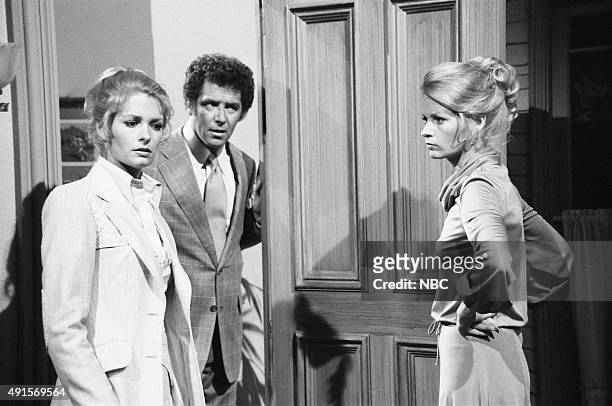 Pictured: Andrea and Deidre Hall as Samantha Evans and Marlena Evans, Jed Allan as Don Craig --