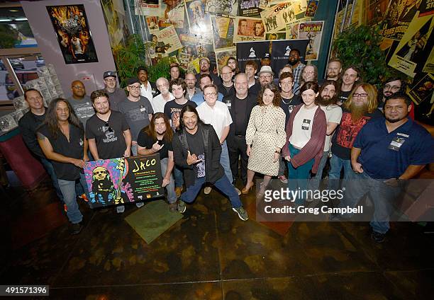 Robert Trujillo and bass players attend a screening and Q&A for the documentary "Jaco" at Malco's Studio on the Square on October 5, 2015 in Memphis,...