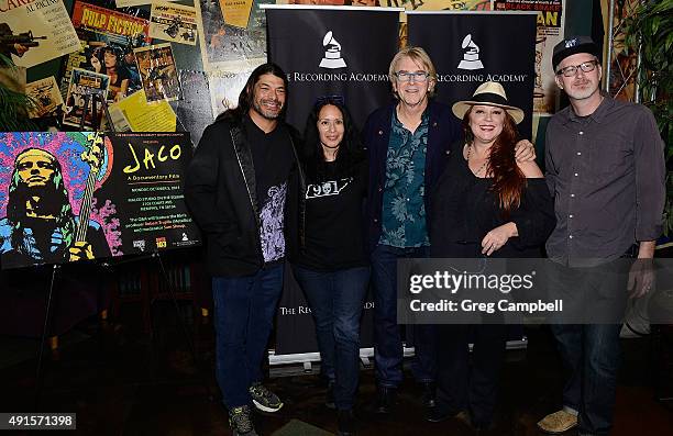 Robert Trujillo, Catrina Guttery, Jon Hornyak, Susan Marshall and Scott Bomar attend a screening and Q&A for the documentary "Jaco" at Malco's Studio...