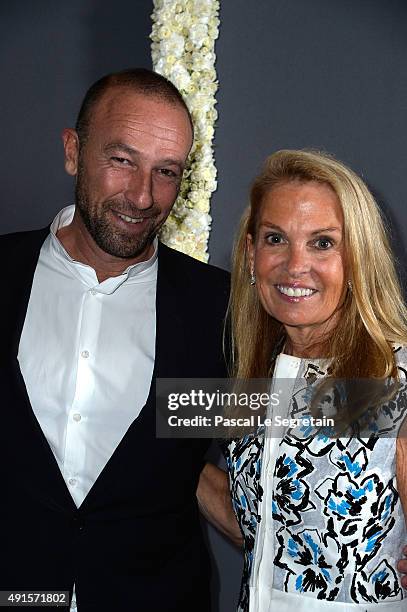 Jerome Pulis and Jane Hartley attends a cocktail party hosted by the U.S. Ambassador to France and Monaco to celebrate ELLE U.S.'s 30th Anniversary &...