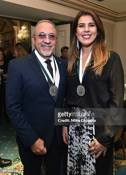 Producer Emilio Estefan and former professional tennis player Jennifer Capriati attend the 30th Annual Great Sports Legends Dinner to benefit The...