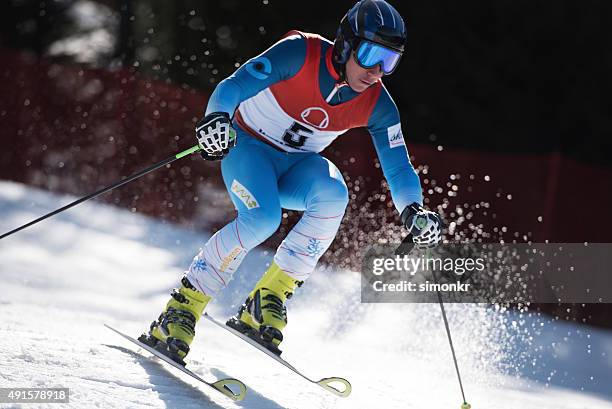 ski world cup - professional skiers stock pictures, royalty-free photos & images