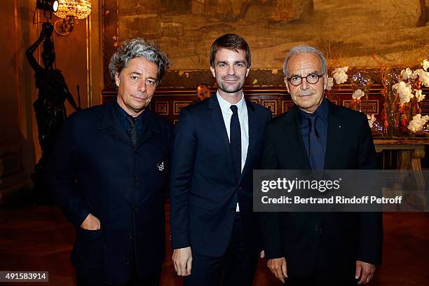 Executive President Stephane Wargnier, First deputy mayor charges with the culture Bruno Julliard and President of Federation Francaise de la Couture...