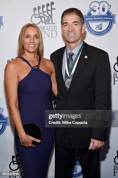 Nada Stepovich and former NBA player John Stockton attend the 30th Annual Great Sports Legends Dinner to benefit The Buoniconti Fund to Cure...