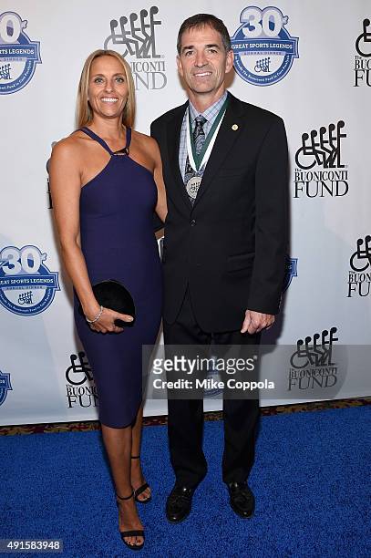 Nada Stepovich and former NBA player John Stockton attend the 30th Annual Great Sports Legends Dinner to benefit The Buoniconti Fund to Cure...