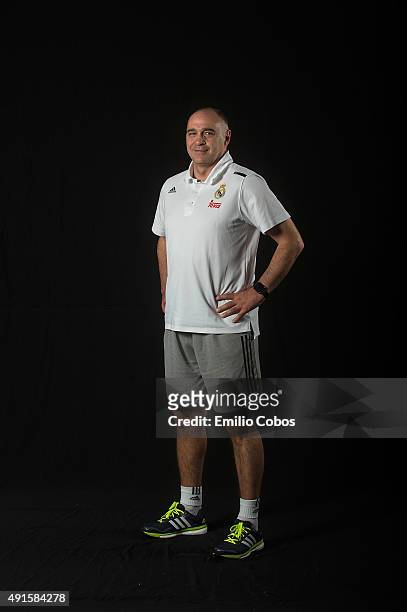Pablo Laso, Head Coach of Real Madrid poses during the 2015/2016 Turkish Airlines Euroleague Basketball Media Day at Polideportivo Valle de Las Casas...