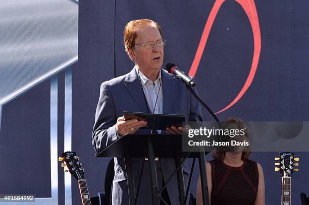 Recording artist Tommy Cash accepts the Walk of Fame Award on behalf of his brother, the late Johnny Cash at the Miranda Lambert, Steve Cropper, E.W....