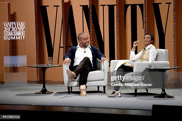 Filmmaker Lee Daniels and Ariel Investments President Mellody Hobson speak onstage during "Expanding Empire - The New Diversity in Hollywood" at the...