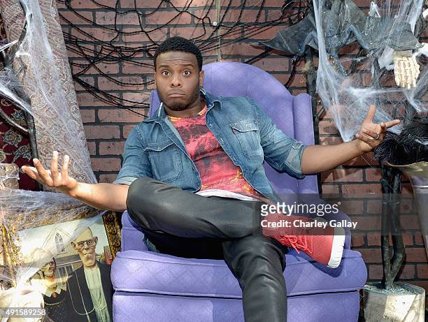 Kel Mitchell from the cast of Nickelodeon's Game Shakers greet kids and fans at a special Halloween-themed event at the Nickelodeon Animation Studio...