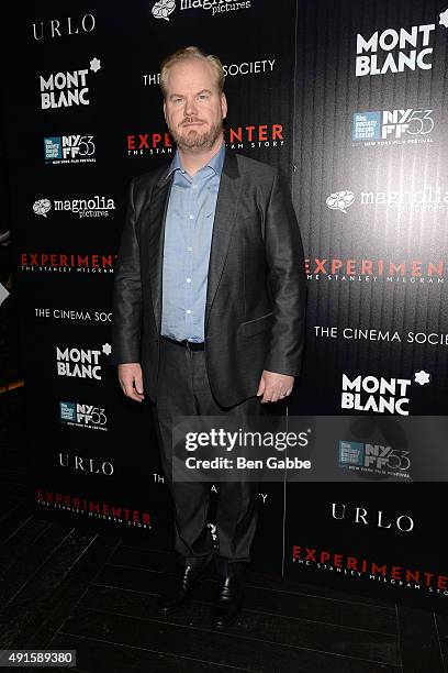 Comedian Jim Gaffigan attends the party for the 53rd New York Film Festival's premiere of Magnolia Pictures' "Experimenter" hosted by Montblanc and...