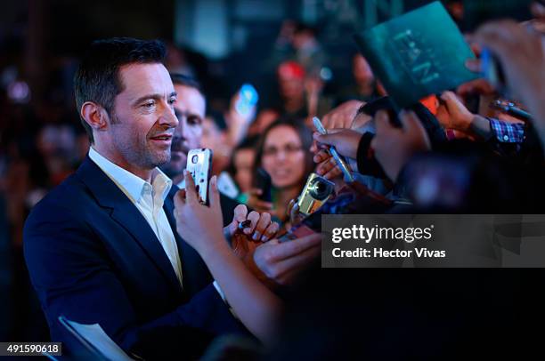 Hugh Jackman during a red carpet to present the movie 'Peter Pan' at Toreo Parque Central on October 06, 2015 in Mexico City, Mexico.